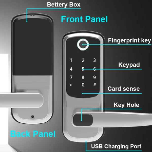 Smart Door Lock WiFi Biometric Fingerprint - Image 3