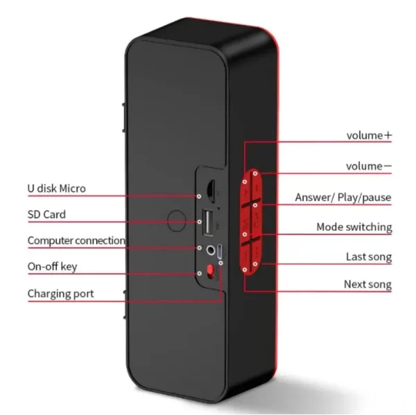 Portable Bluetooth Speaker FM Mode IPX5 - Image 7