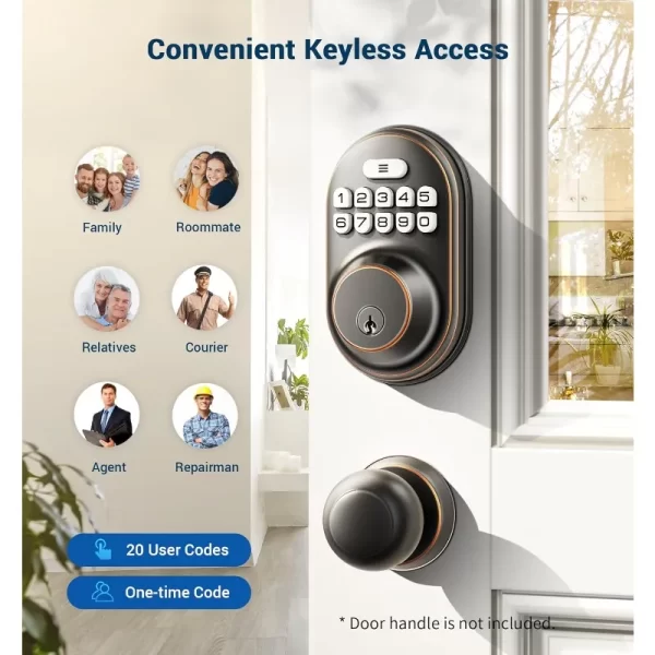 Keyless Entry Door Lock Electronic Keypad Deadbolt - Image 2